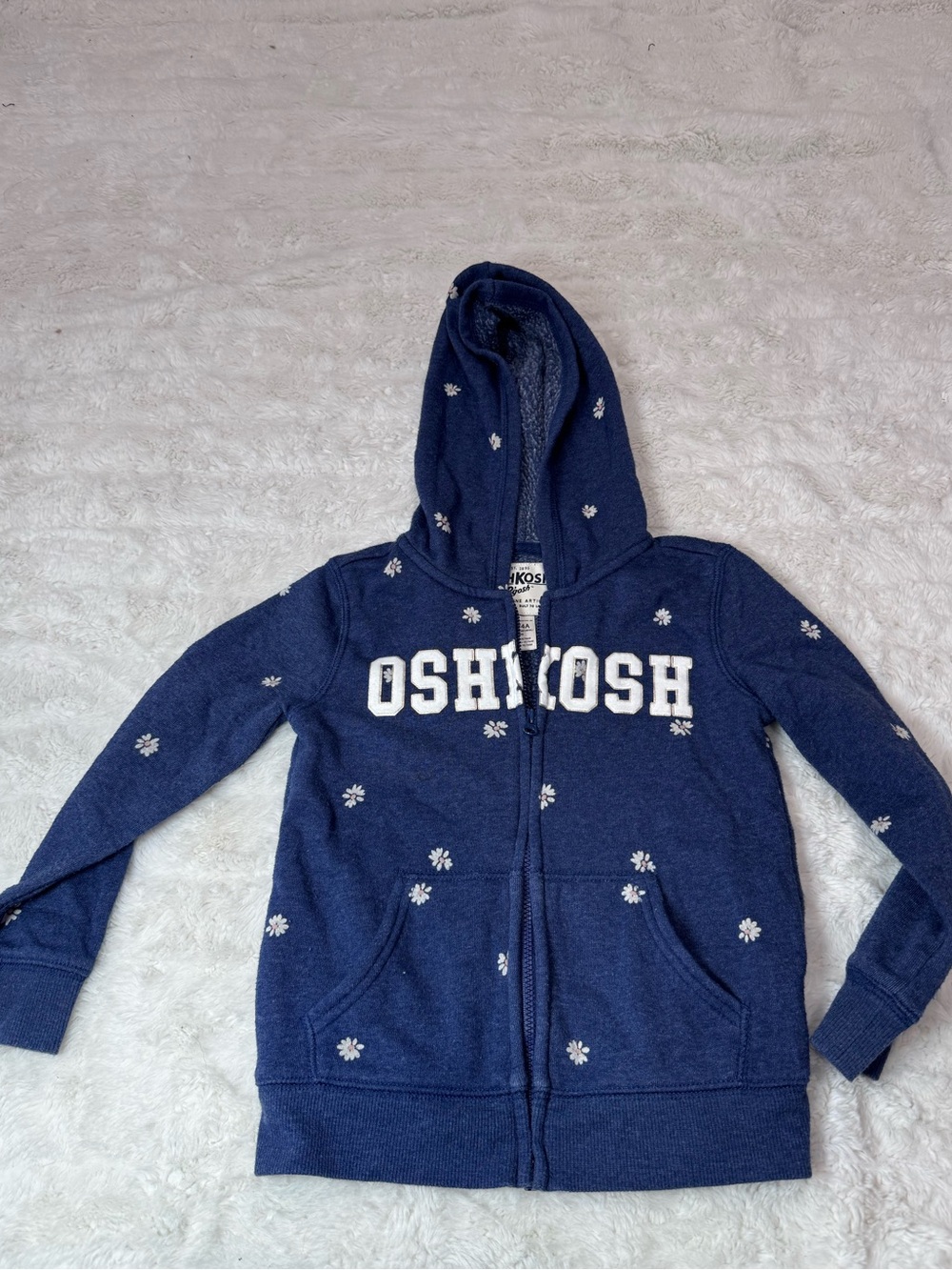 OshKosh B'gosh Navy Blue Hoodie with White Daisy Accents